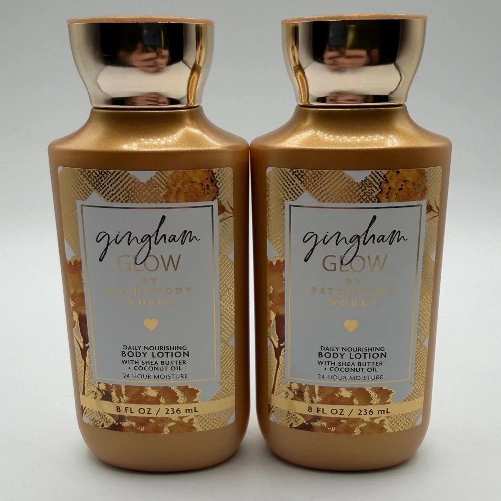 Bath & Body Works Gingham Glow Daily Nourishing Body Lotion 8oz Set of 2, New
